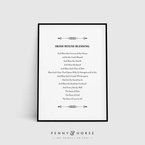 Irish House Blessing Bless This House Quote Print