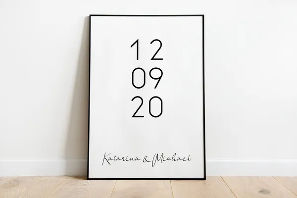 Date Wedding Anniversary Names Personalized Poster
