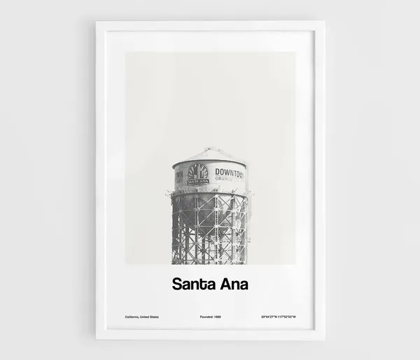 Santa Ana California Downtown Minimalist City Art Print