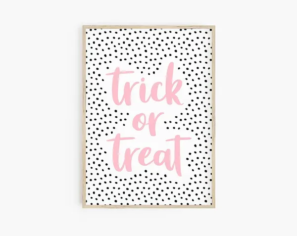 Trick Or Treat Print, Pastel Halloween Decor