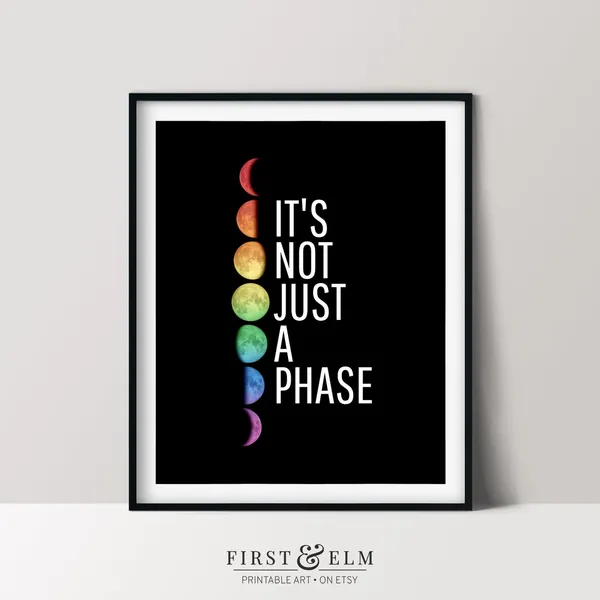 Its Not Just A Phase Gay Pride Rainbow Poster