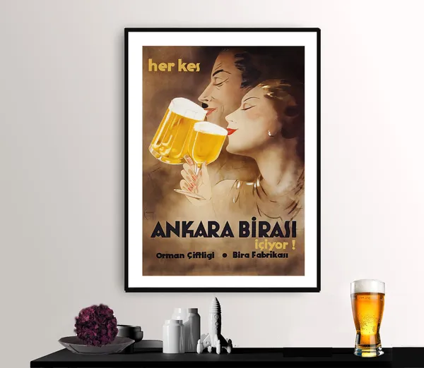 Herkes Ankara Birası İçiyor Vintage Beer Advertisement