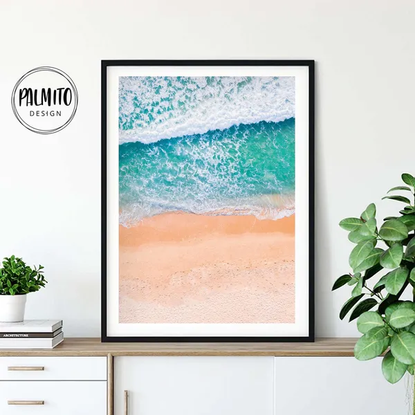 Ocean Beach Surfer Art Print, Beach Decor