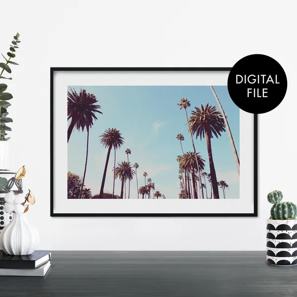 Palm Trees Beverly Hills Art Print, Nature Wall Decor