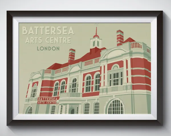 Battersea Arts Centre Art Deco Print, London Theatre