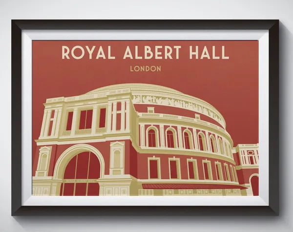 Royal Albert Hall Art Deco London Travel Poster
