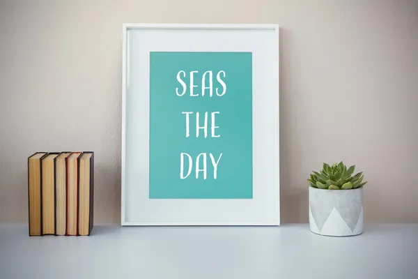 Seas The Day Beach Art Print, Ocean Nautical Decor