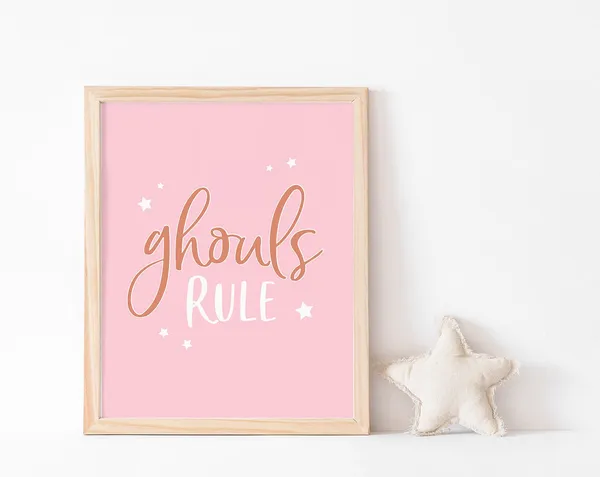 Ghouls Rule Instant Pink Halloween Art Print