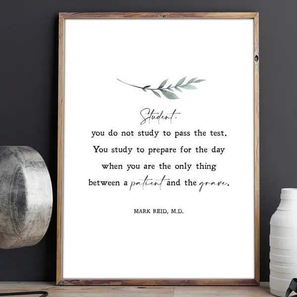 Medical Students Minimalist Quote Wall Art Print