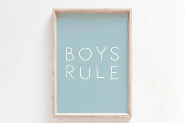 Boys Rule Poster, Boys Room Nursery Decor