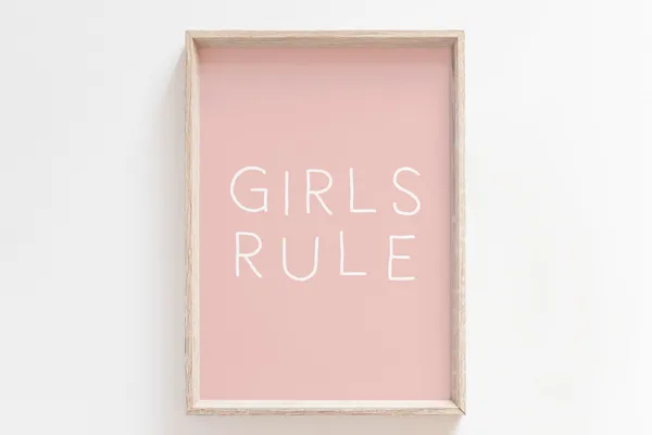 Girls Rule Nursery Wall Art Print, Kids Decor