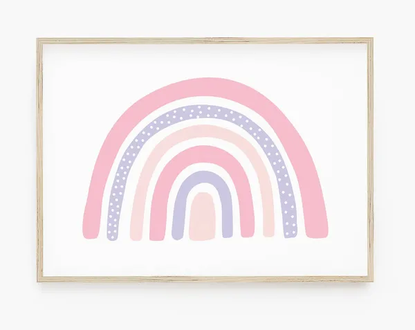 Girls Rainbow Instant Nursery Rainbow Print