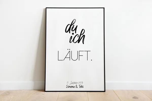 You Me Running Personalized Wedding Gift Art Print