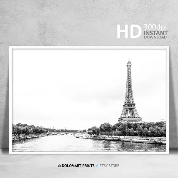 Paris Architecture Travel Poster, Black And White Photo