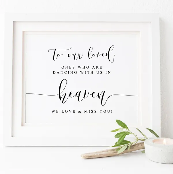 Wedding Heaven Sign In Loving Memory Art Print