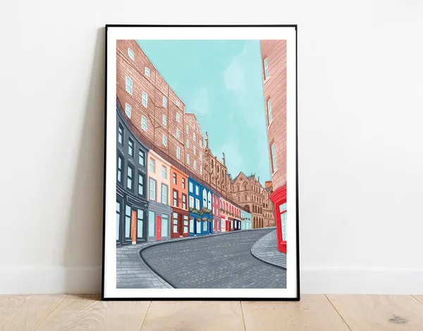 Edinburgh Skyline Art Print, Scotland Travel Poster