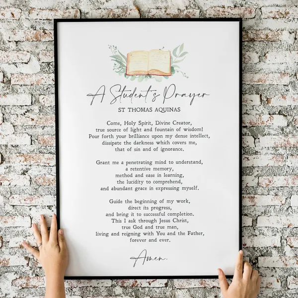 A Student's Prayer, St. Thomas Aquinas Christian Art Print