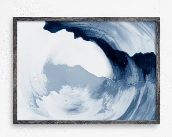 Abstract Wave Curl Art Print, Beach and Ocean