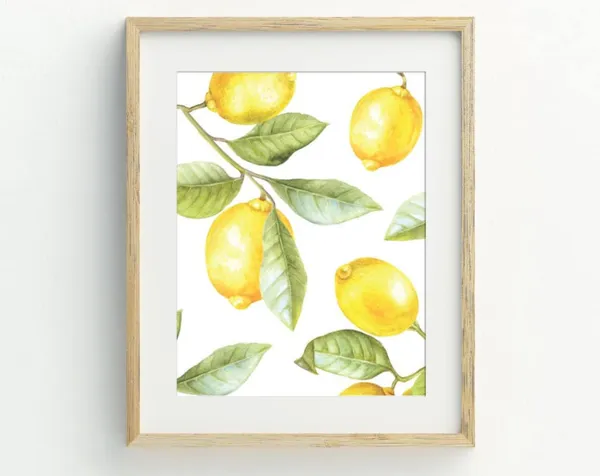 Lemon Fruit Kitchen Art Print, Wall Decor