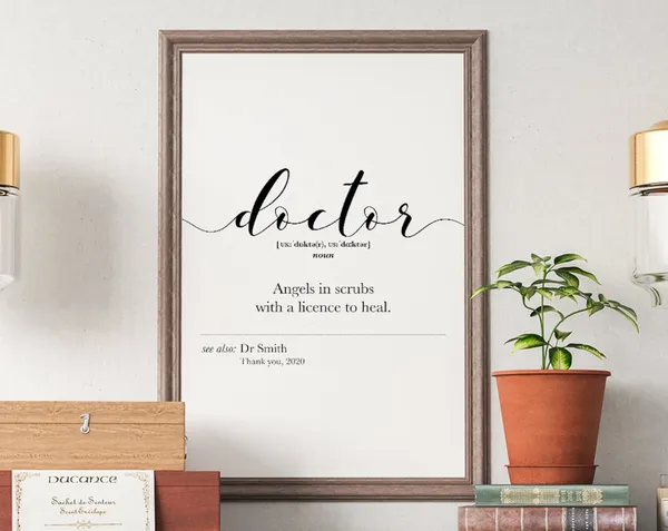 Personalized Doctor Appreciation Gift, Thank You Poster