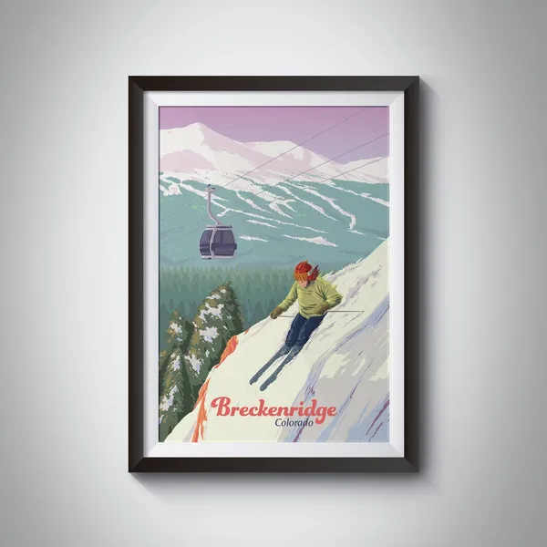 Breckenridge Colorado Ski Resort Vintage Travel Poster
