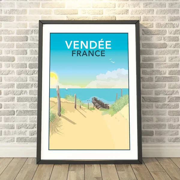 Vende France Travel Poster, Memory Keepsake