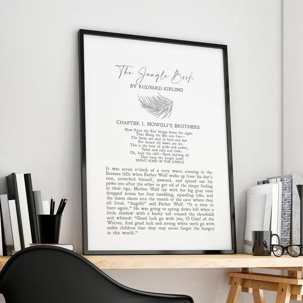The Jungle Book by Rudyard Kipling, Minimalist Art Print