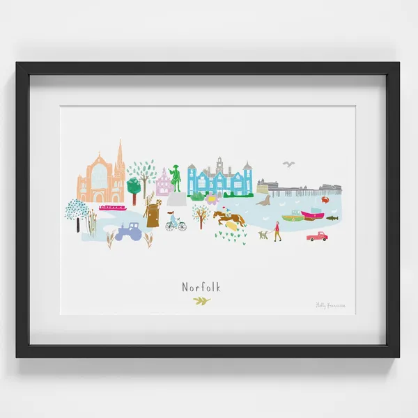 Norfolk County Skyline Landscape Landmarks Art Print