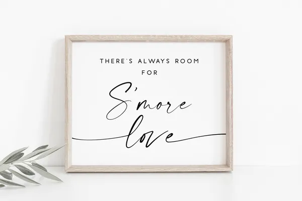 Smores Love Wedding Sign, Wedding Reception Poster