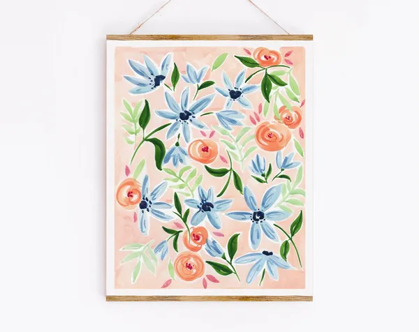 Azure Florals, Sabina Fenn Watercolor Art Print