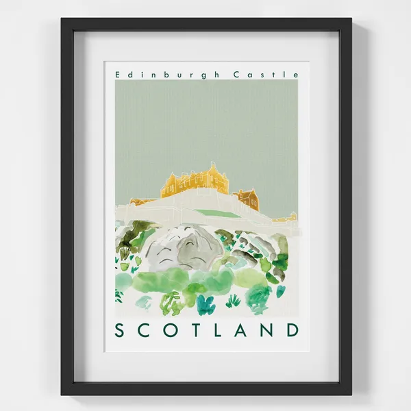 Edinburgh Castle Scotland Landmark Travel Poster