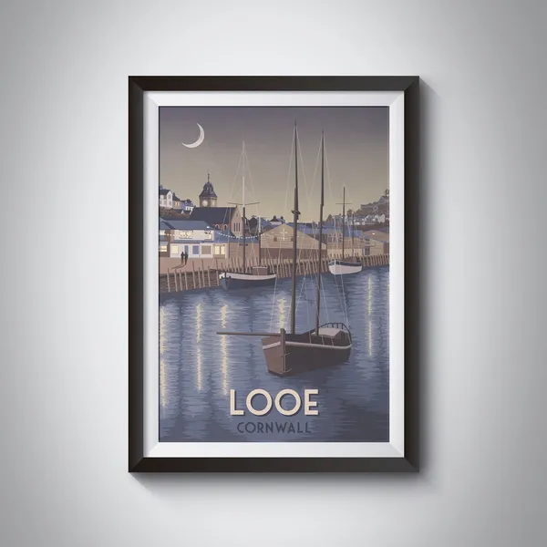 Looe Cornwall Vintage Travel Poster Print