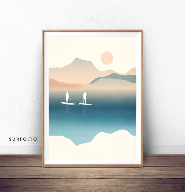 Paddle Board Surfers Paradise Travel Poster