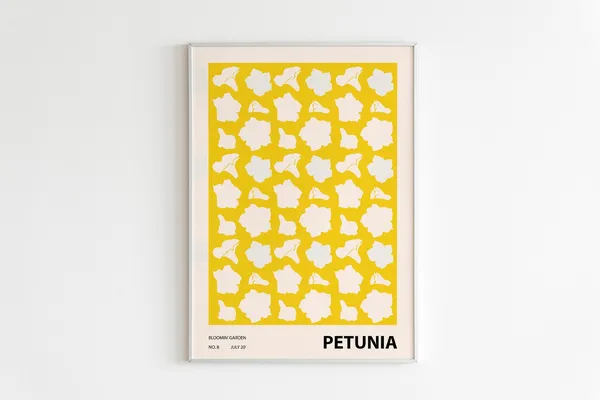 Petunia Abstract Botanical Art Print, Eclectic Decor
