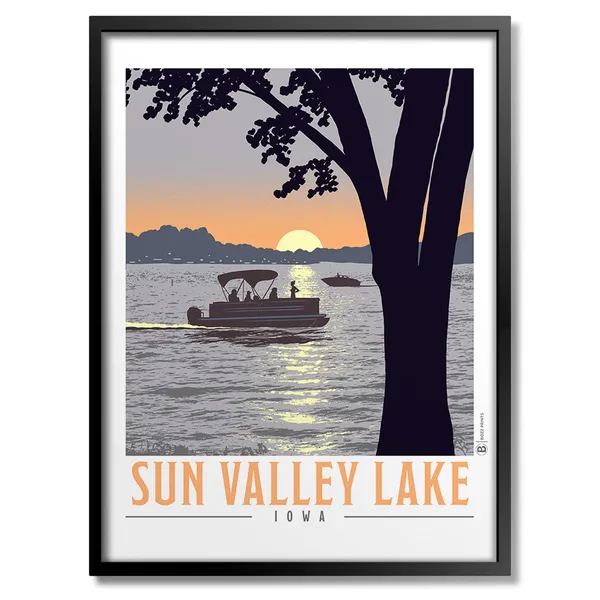 Sun Valley Lake Art Print, Mountain Landscape
