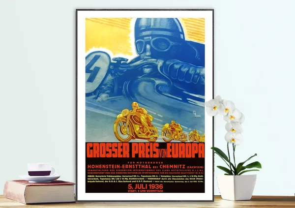 Grosser Preis Von Europa 1936 Vintage Grand Prix Poster