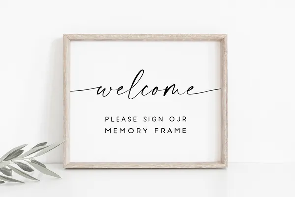 Wedding Memory Frame Sign, Guest Message Display