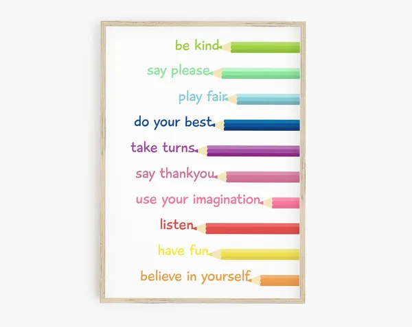 Playroom Rules Poster, Educational Poster