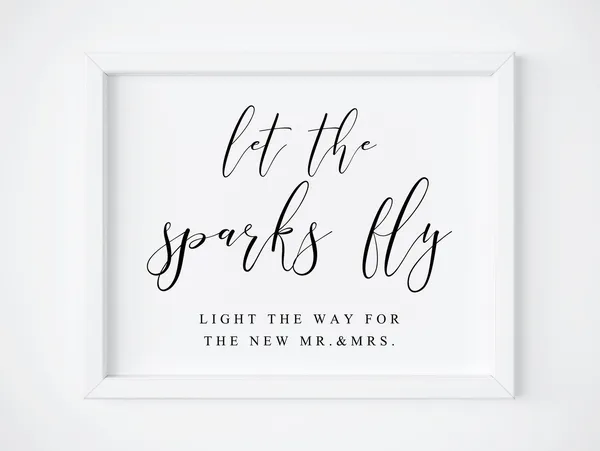 Let The Sparks Fly Wedding Sparkle Sign Print