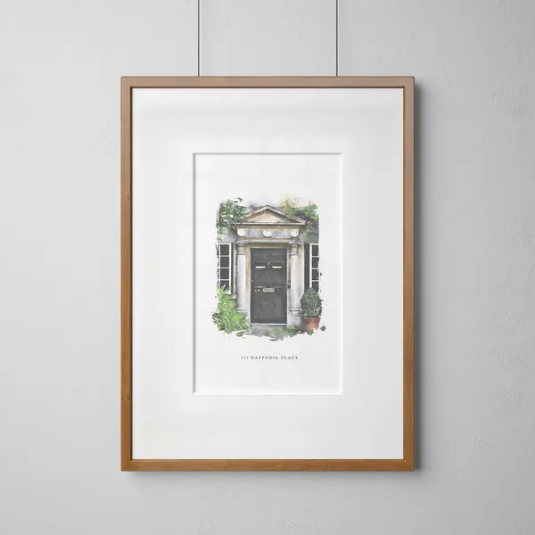 Custom House Portrait Watercolor Home Portrait Art Print