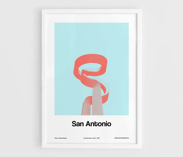 San Antonio La Antorcha De La Amistad Minimalist Art Print