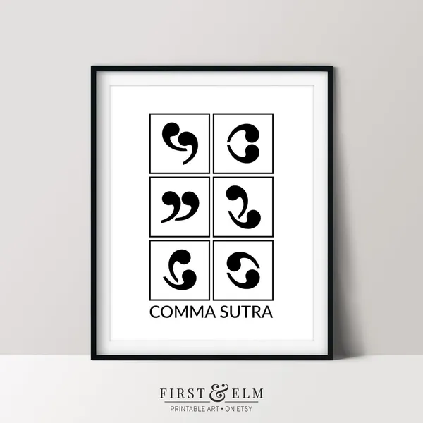 Comma Sutra Funny Bedroom Humor Poster Print