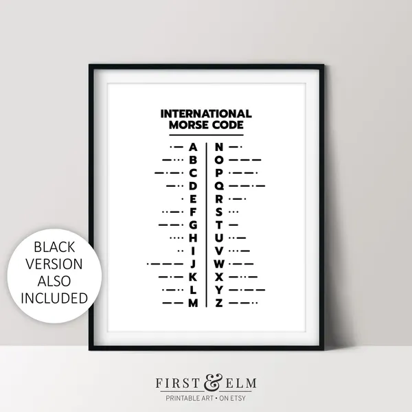 Morse Code Chart ABC Minimalist Poster Print