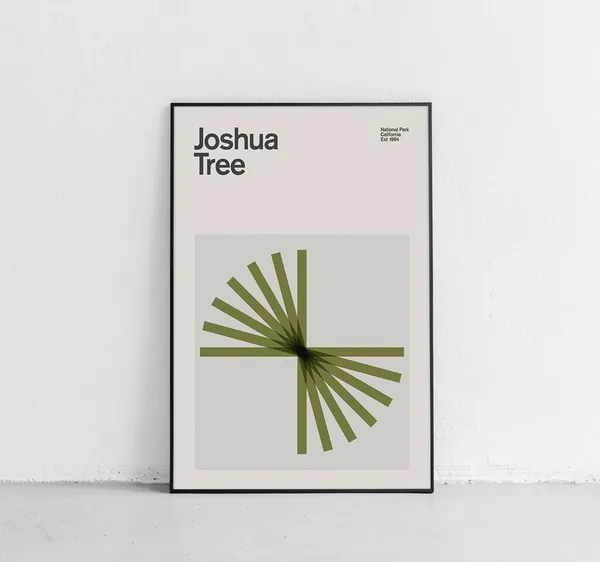 Joshua Tree National Park Mid Century Travel Poster