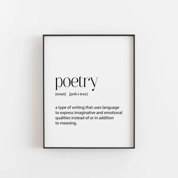 Book Lover Gift Poetry Definition Quote Poster