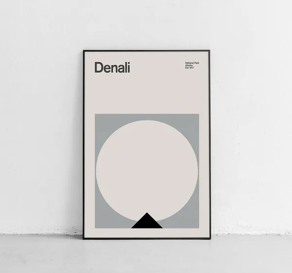 Denali National Park Mid-Century Travel Poster