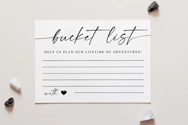 Wedding Bucket List Cards, Wedding Sign Art Print