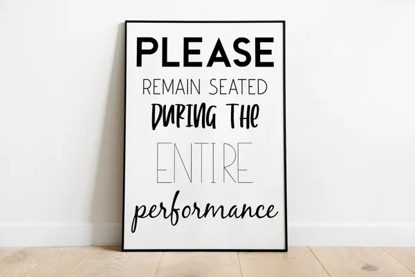 Please Remain Seated Bathroom Humor Art Print