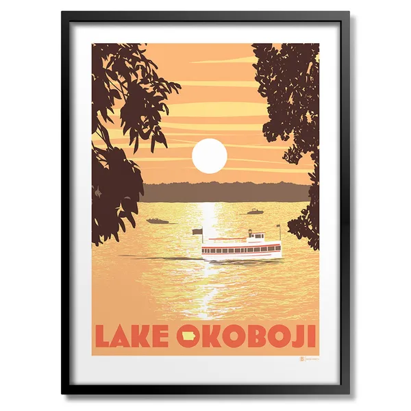 Okoboji Sunset Art Print, Sky Landscape