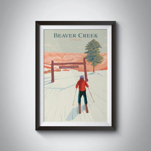 Beaver Creek Colorado Travel Poster, Ski Resort Print